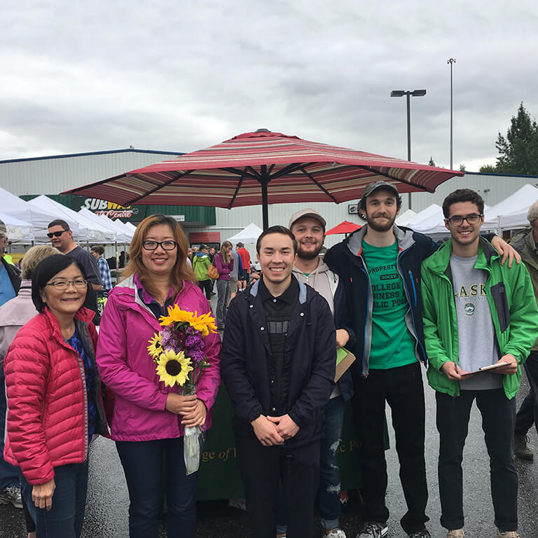Group at the South Anchorage Farmers Market in August