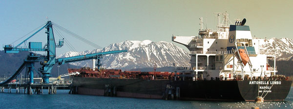 Coal Ship in Seward Alaska