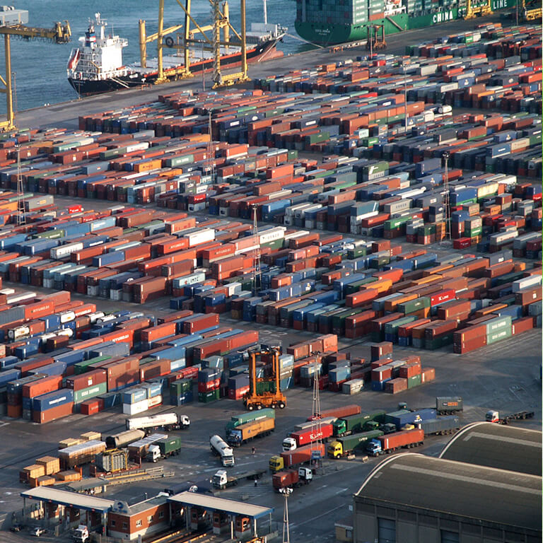 cargo containers at port