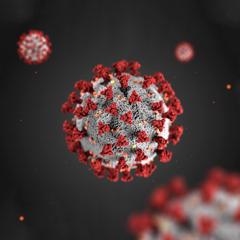 rendering of COVID-19 virus