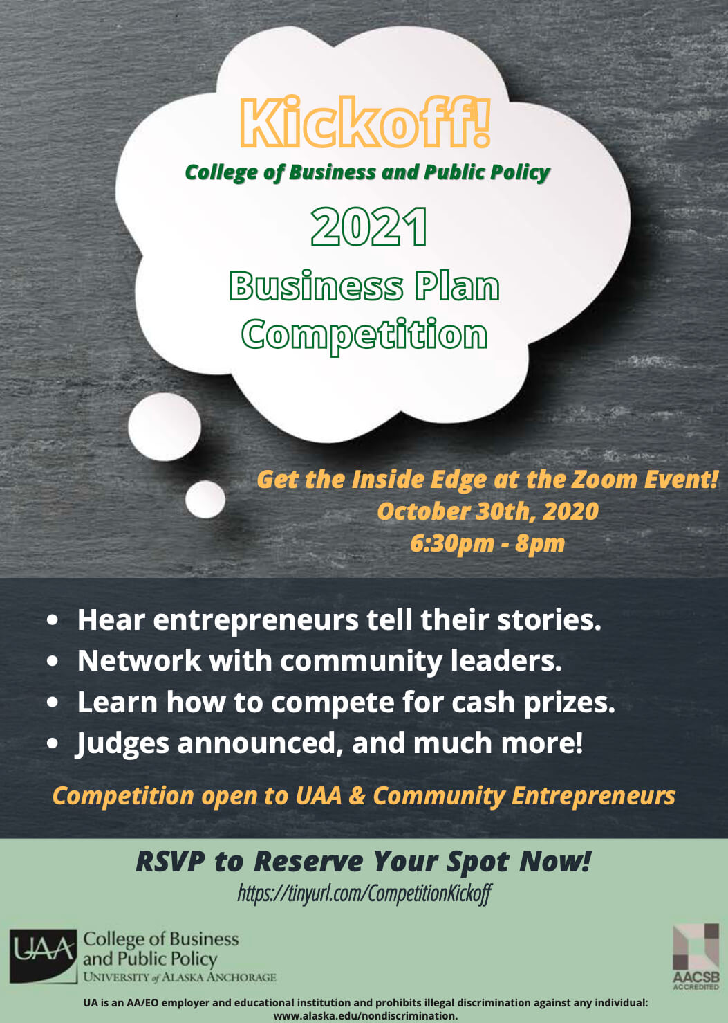 2021 Business Plan Competition Kick Off Flyer